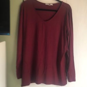 Burgundy   rayon  spandex blouse